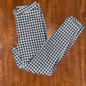 Free People Black and White Gingham Skinny Pants